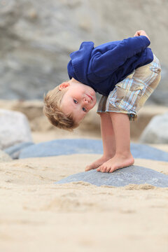 Portrait of a little boy enjoying the beach