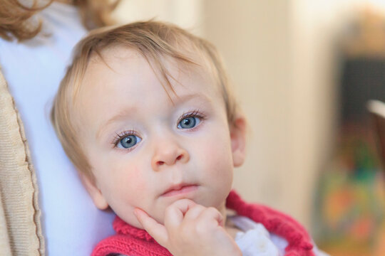 Portrait of a pensive baby girl