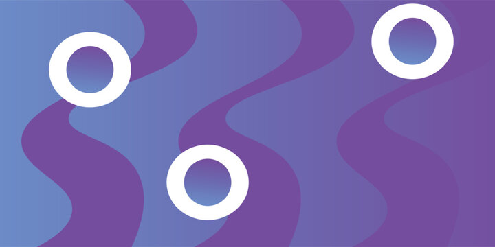 Abstract geometric background with wavy paths and gradient spheres. Modern blue and purple fluid design concept for corporate presentation