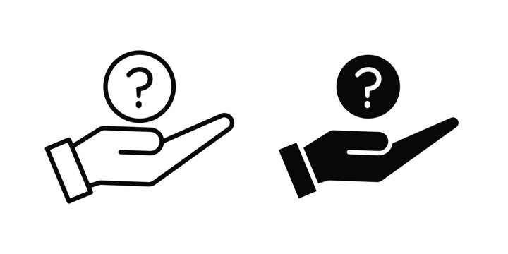 Hand holding question mark icon