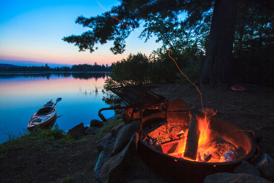 Campfire on Lake Umbagog