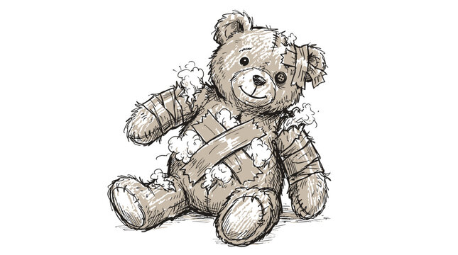 Old Patched Teddy Bear
