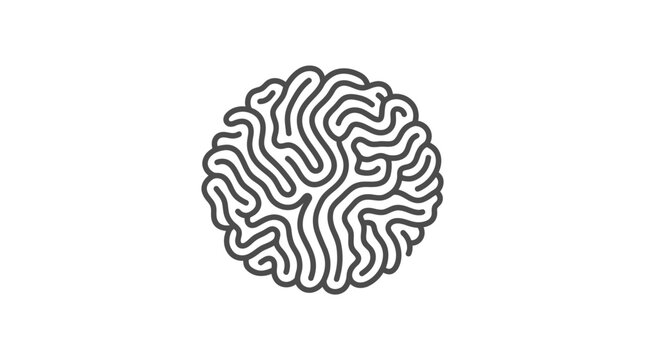 Top view brain coral pattern line art drawing.