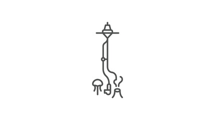 Deep sea research submersible or buoy line art illustration. © nurul mustofa