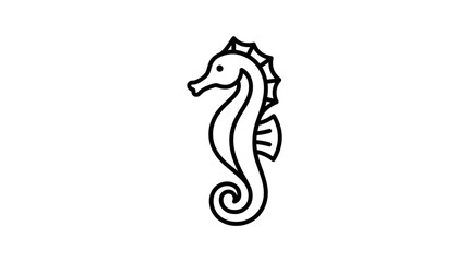 Stylized seahorse icon line art vector design. © nurul mustofa