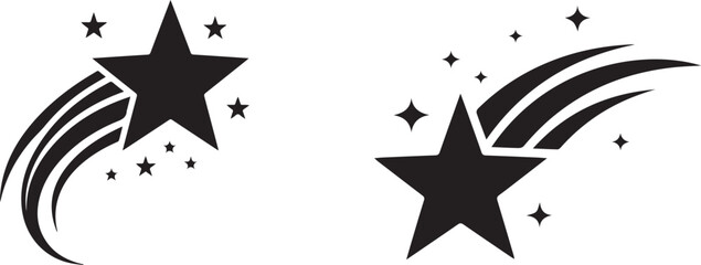 Falling star icon. Gold shooting star.  © Sabbir