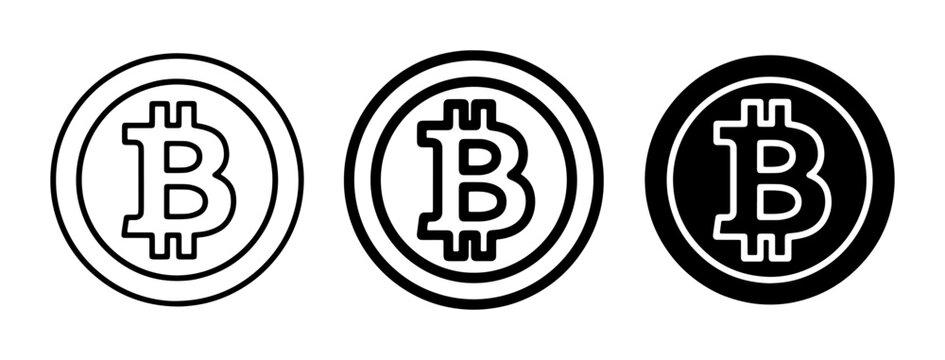 Bitcoin Cryptocurrency Icons, Digital Coin Symbols, Blockchain Technology, Financial Icons