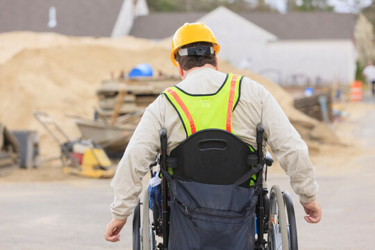 Construction supervisor with Spinal Cord Injury on construction site