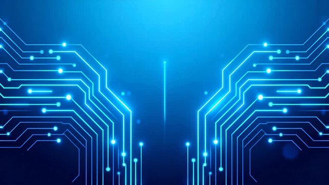 Blue glowing circuit board design