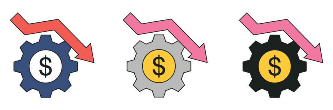 Reduce Cost icon concept cost saving and budget control indicator for financial management expense cutting and profitability improvement business graphic, vector design