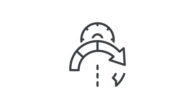Circular motion and rotation arrow line icon symbol.