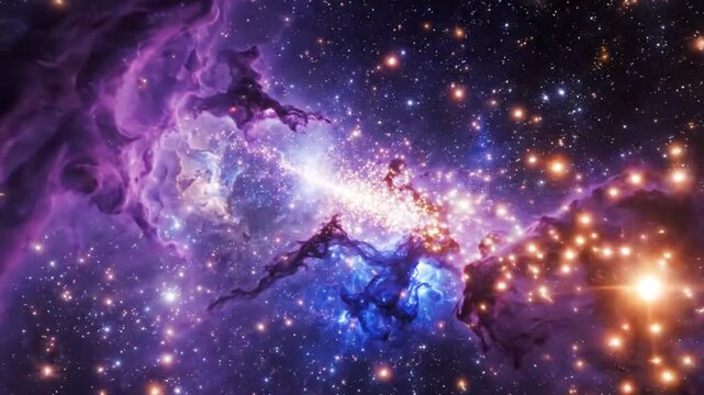 A breathtaking cosmic tapestry woven from glowing nebulae and countless shimmering stars, revealing the immense beauty and profound mystery of the universe