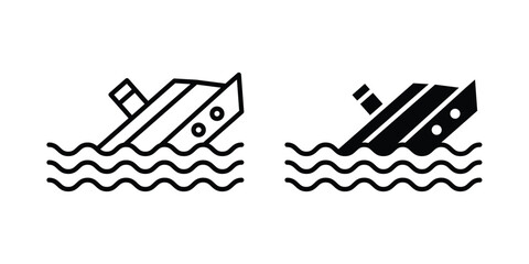 Naklejka premium Sinking ship icon