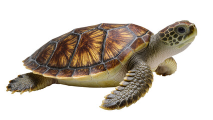 Obraz premium Green sea turtle with patterned shell and scaly skin
