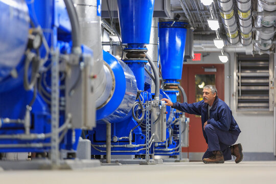 Engineer working on sensors