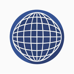 Obraz premium Flat design globe icon on white background
