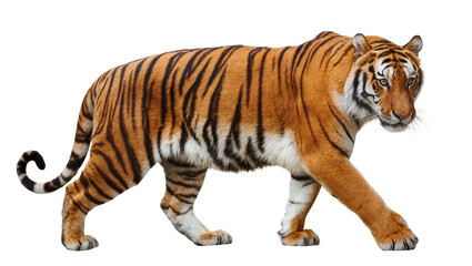 Obraz premium Tiger walking with orange and black stripes