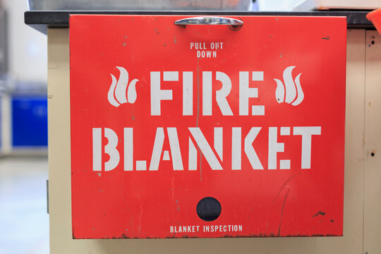 Fire blanket in chemistry lab