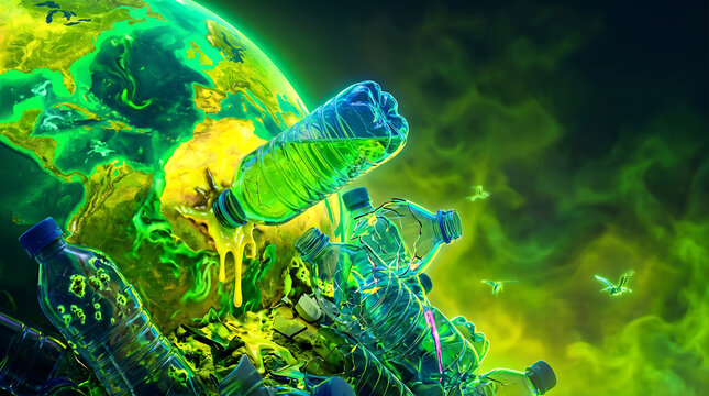 Bioluminescent coral reef marine life glowing underwater with vibrant neon colors and surreal organic textures