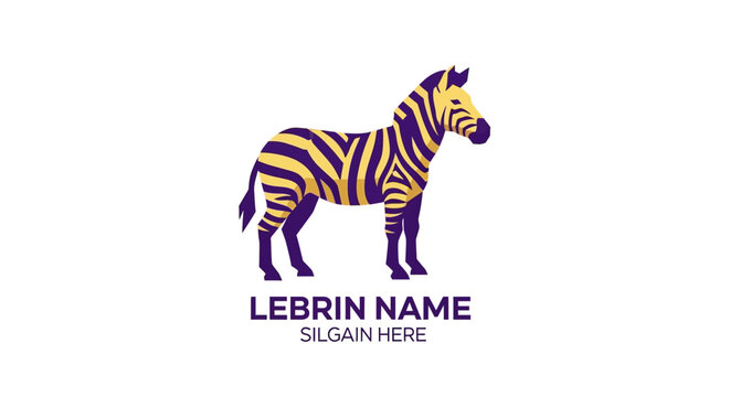 Vibrant striped zebra graphic design concept, symbolizing speed and individuality, perfect for modern branding and distinctive logo creation with an animal motif