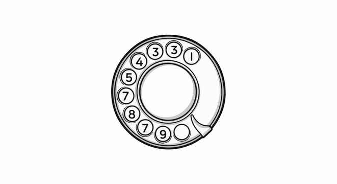 Vintage rotary phone dial with numbers and a finger stop