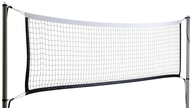 Volleyball net with poles and tension cords