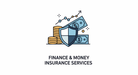 Fototapeta premium Icon representing financial growth, security, and monetary services