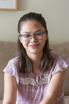 Portrait of a happy teen girl with a Learning Disability