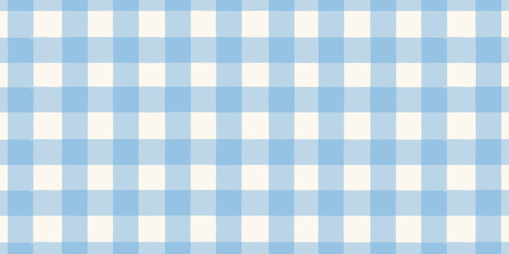 Seamless blue gingham checkered pattern