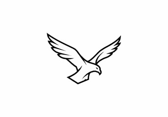 Obraz premium Majestic Eagle in Flight Minimalist Line Art Illustration.