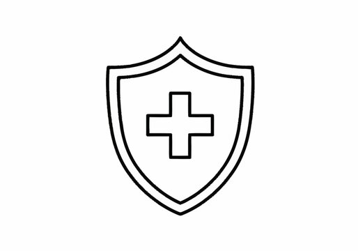 Medical Shield Icon Representing Health Protection and Security.