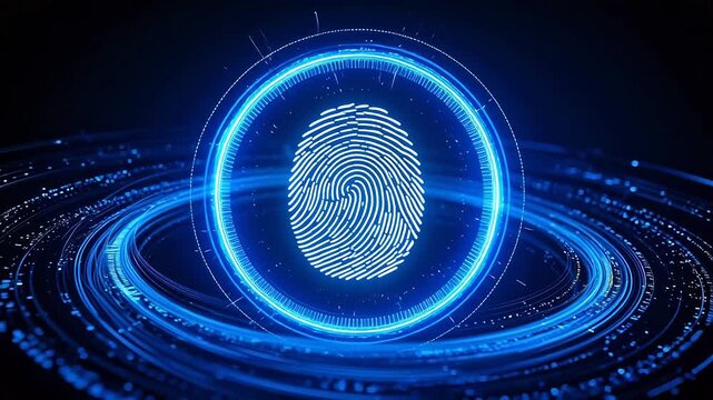 Futuristic fingerprint biometric scan