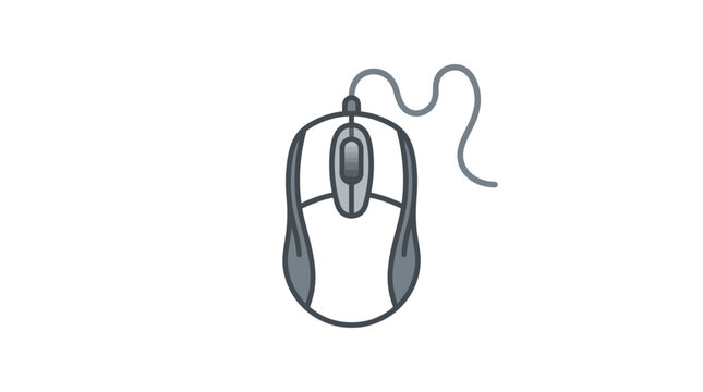 Classic wired computer mouse icon with usb cable.