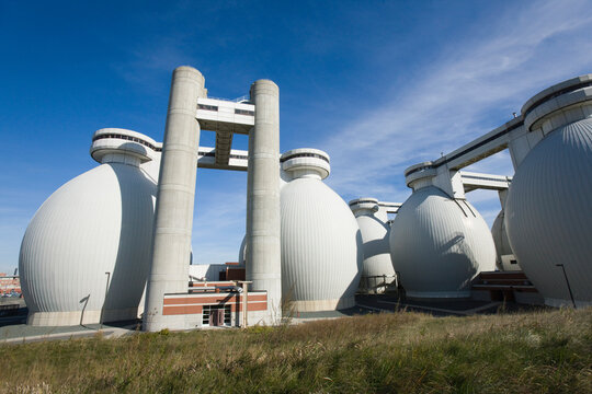 Digester tanks in a water treatment plant