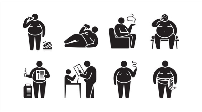 Personal wellness collection featuring relaxation activities, home comfort icons and lifestyle vector pictograms isolated on white background