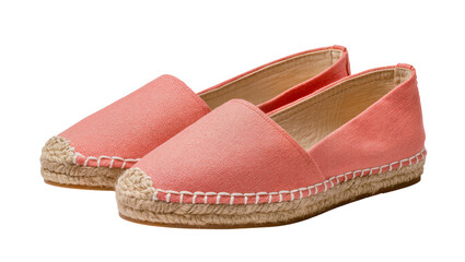 Coral Pink Canvas Espadrilles with Jute Soles © Emma