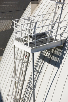 High angle view of emergency ladder on a digester