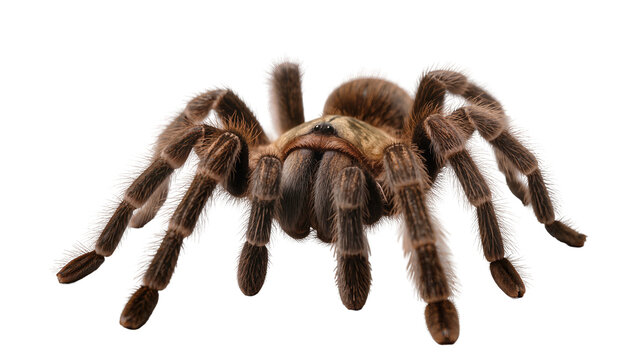 Brown fuzzy tarantula spider with eight legs