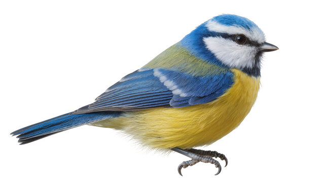 Blue tit bird with yellow and blue feathers