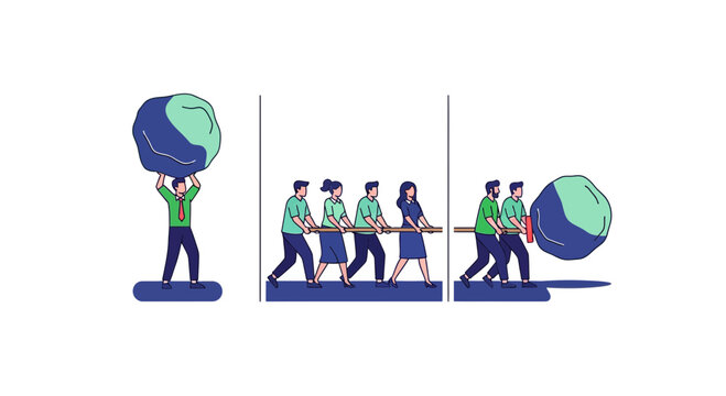 Leverage and Teamwork Concept for Business Efficiency