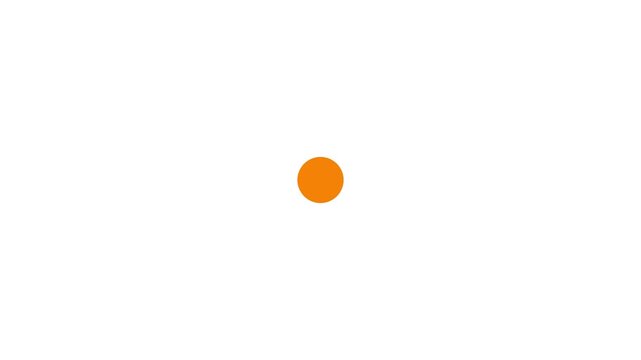 Orange color loading bar 4 dots looping progress icon on white background Loading is indicated by a dot .Loop animation - Loading dot animation