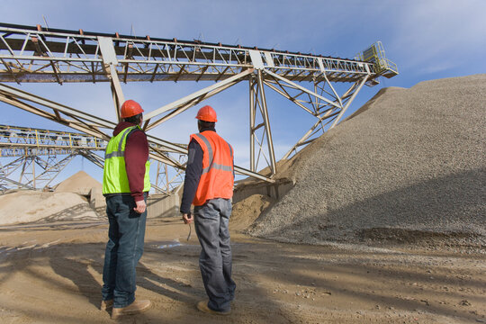 Two engineers at a construction site