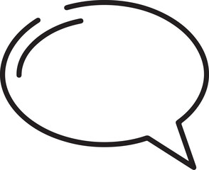 Fototapeta premium Speech bubble icon. Oval talk cloud vector. Minimalist chat bubble illustration. Dialogue box outline. Comic voice balloon. Message notification symbol. Clean line art speech balloon. Conversation 