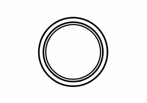 Simple black and white outline drawing of a double circle.
