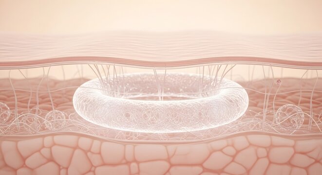 Cross section of skin with a mole or cyst medical illustration