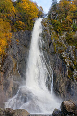 Obraz premium The 37 metre high Aber Falls at Abergwyngregyn, Wales.