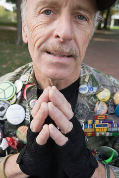 Portrait of a disabled war veteran