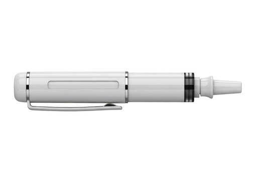 Silver electronic cigarette vape pen isolated on white background