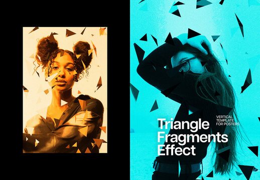 Triangle Fragments Photo Effect &ndash; Distortion for Poster & Social Media (PSD)