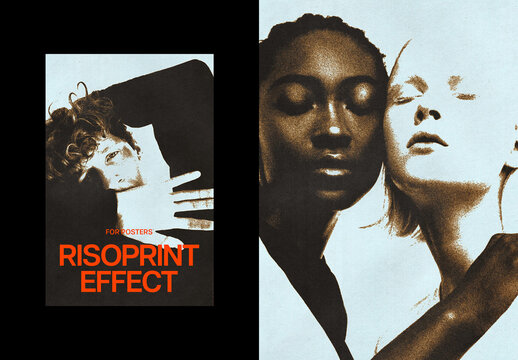 Risoprint Photo Effect &ndash; Duotone for Poster & Social Media (PSD)